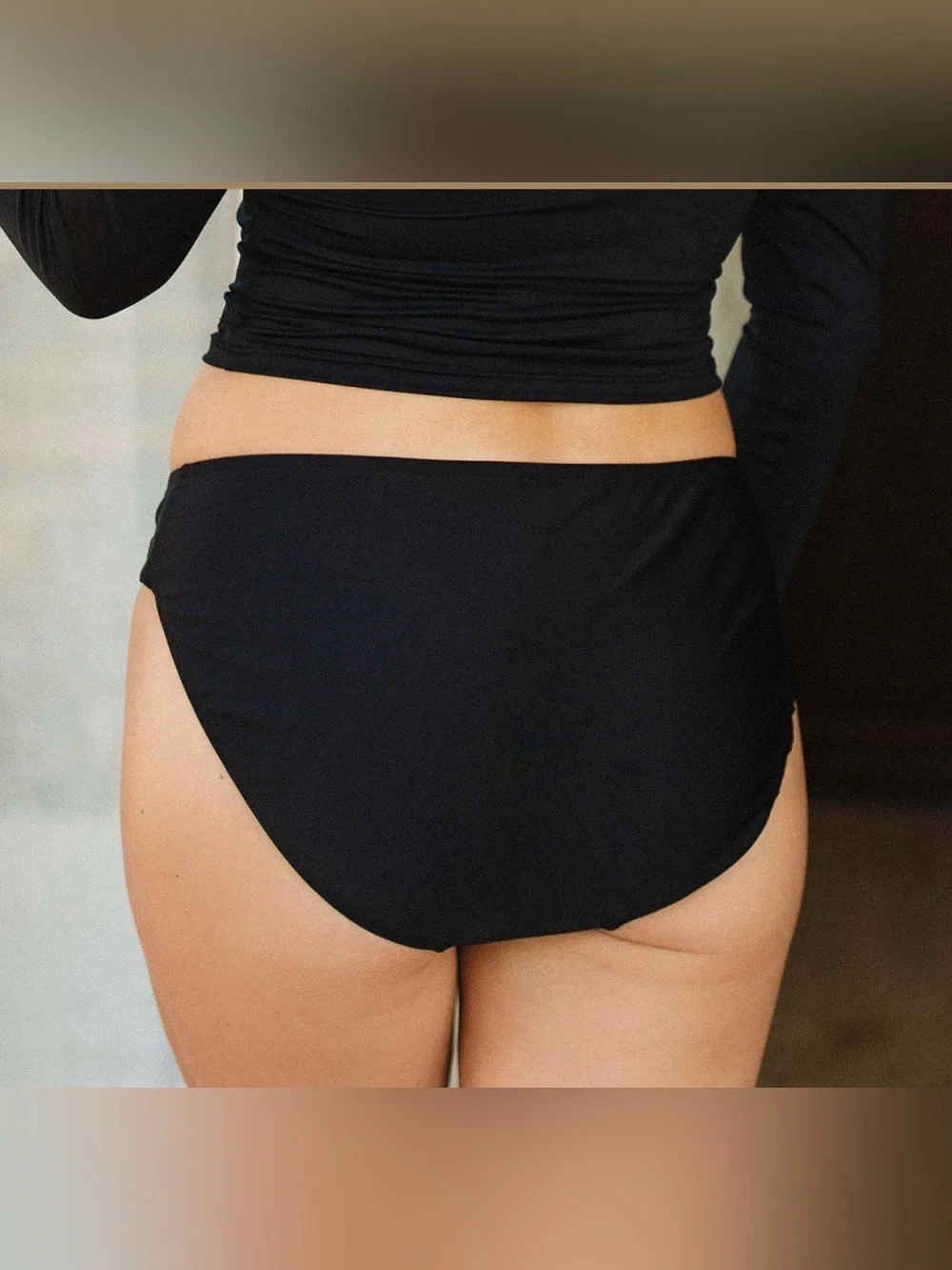 Albion Fit Black Hipster Bikini Bottoms XL Full Coverage Swimwear